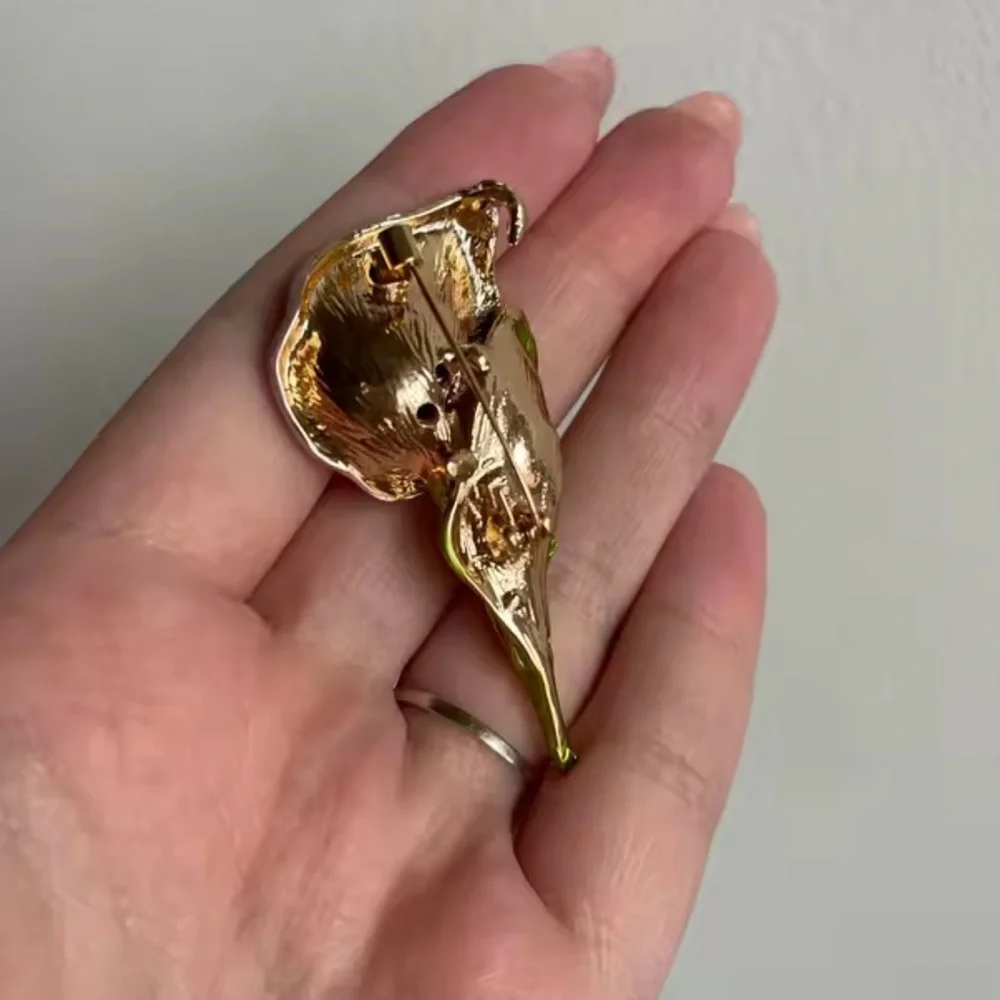 Pink Calla Lily Floral Brooch